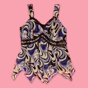 Psychedelic Boho Swirl Print Cami